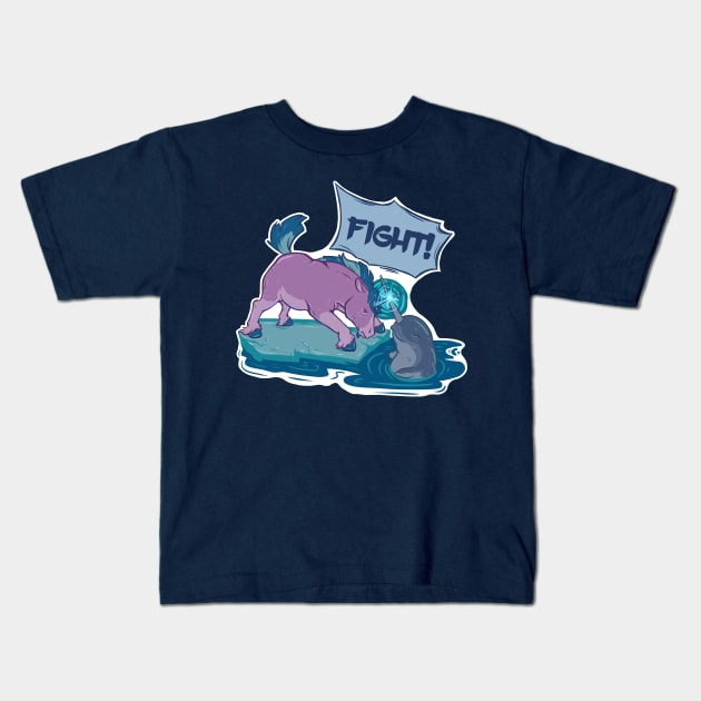 Unicorn FIGHT Kids T-Shirt by TaksArt